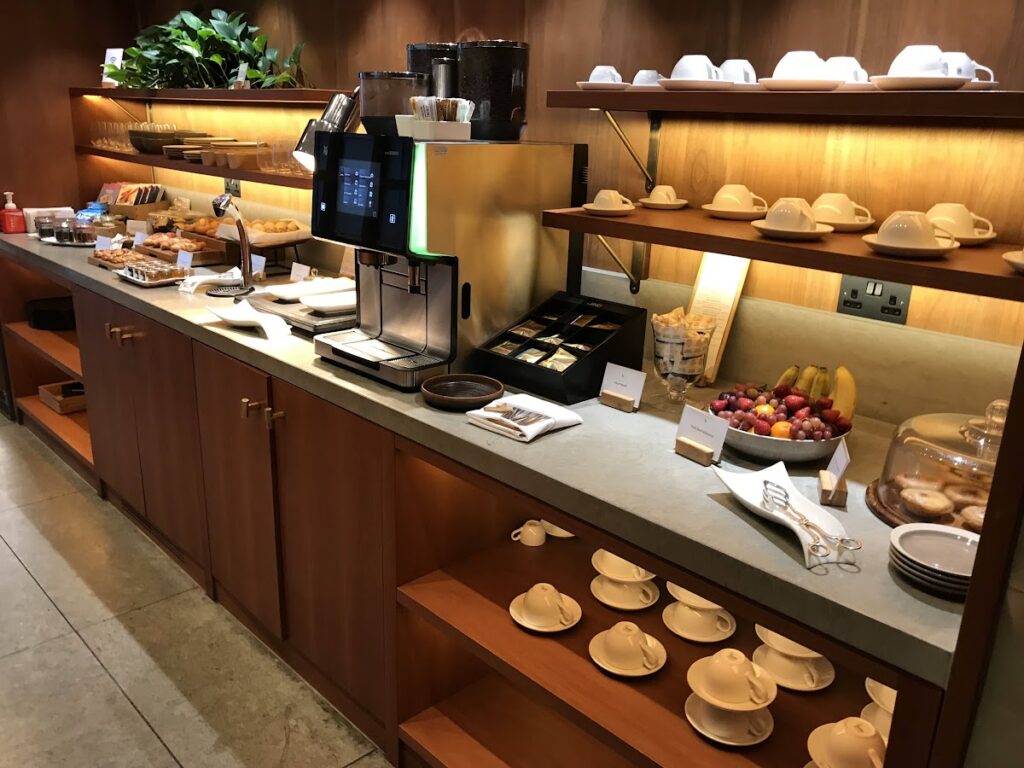 Buffet options in Cathay Pacific Lounge Heathrow
