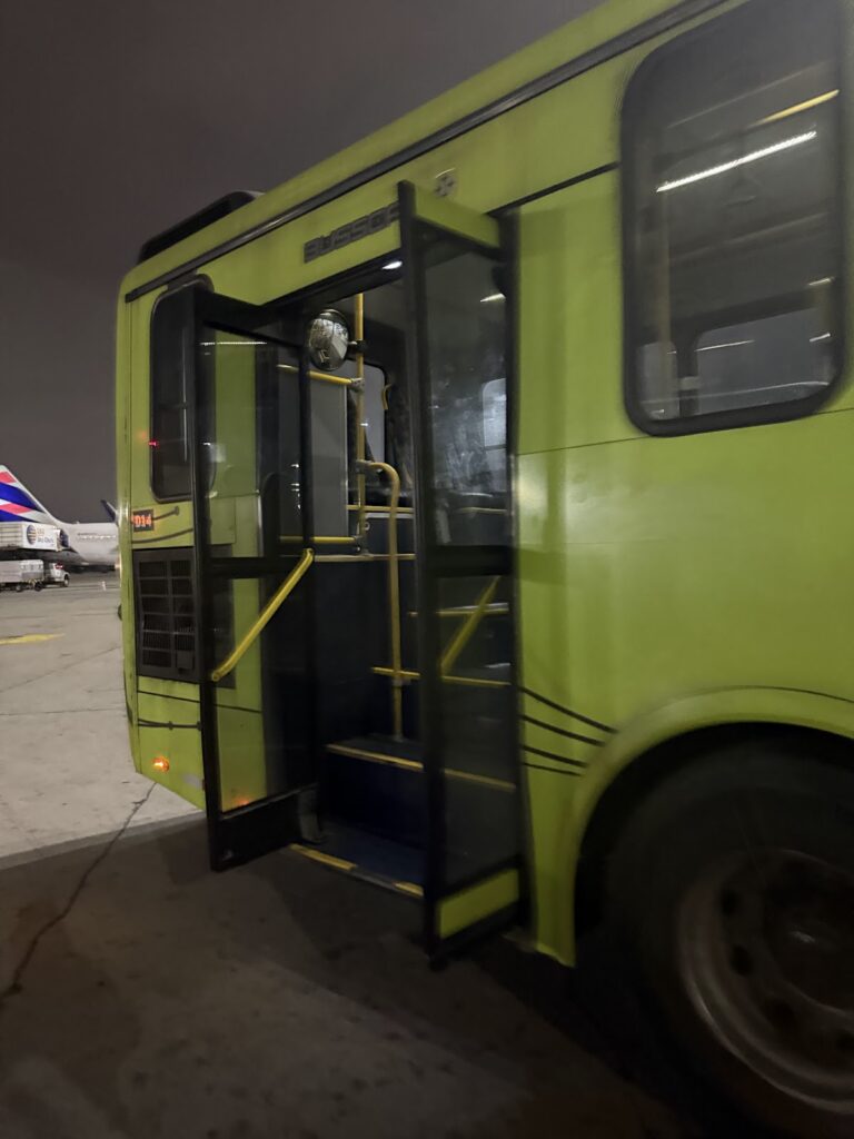 Bus gate arrival at GRU