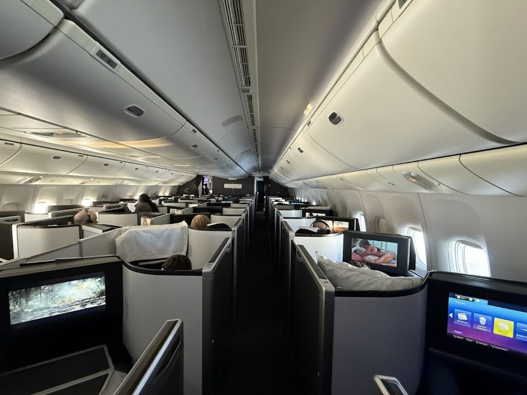 The rear BA Club Suites cabin on 777-200 from Dubai
