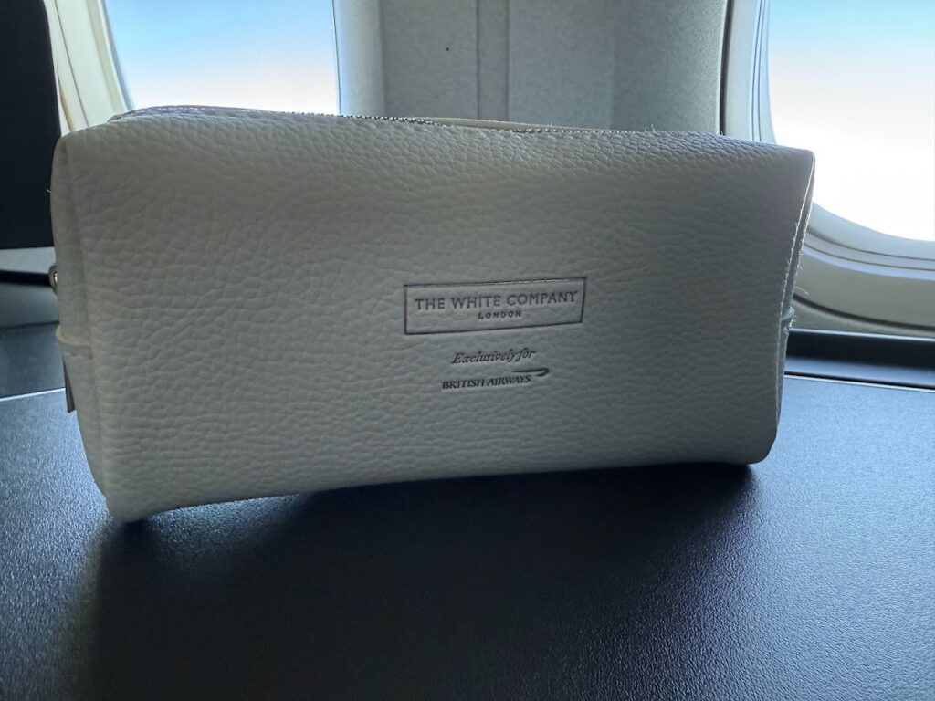 The BA/White Company amenity kit for Club passengers