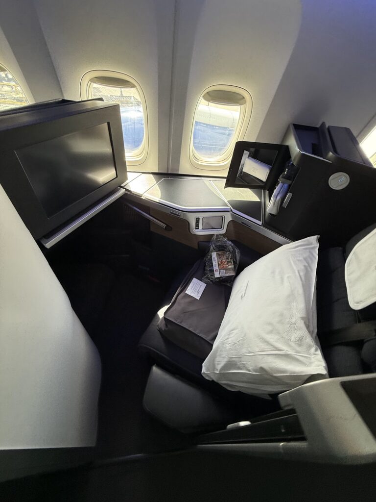 My Club Suites seat on a BA 777 Dubai to London