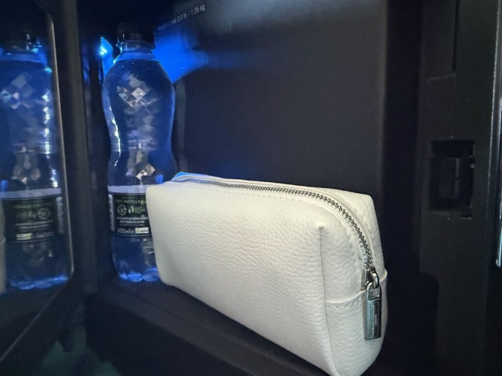 Vanity storage on BA Club Suites