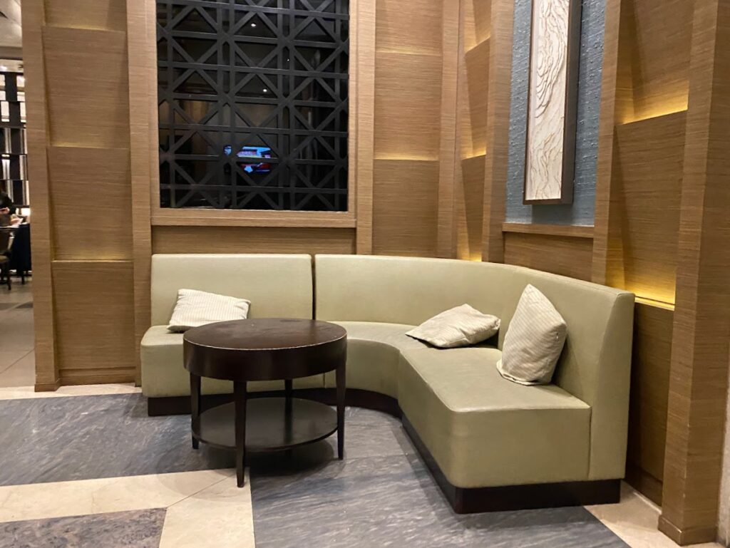 Plaza Premium Heathrow Terminal 2 corner seat