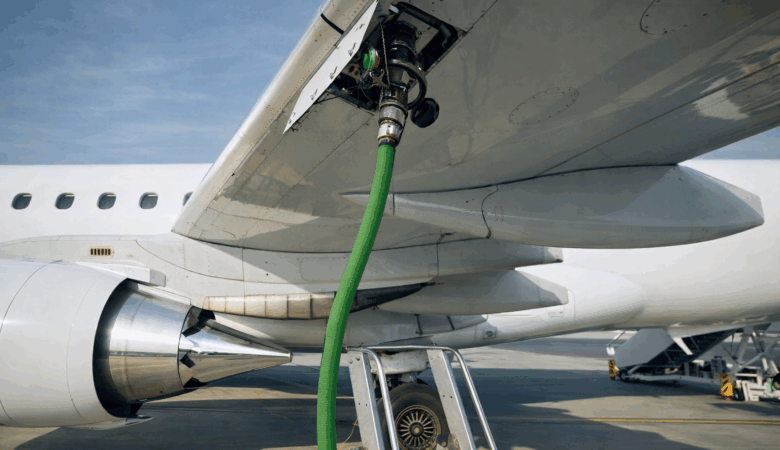 Aircraft refuelling with green hose