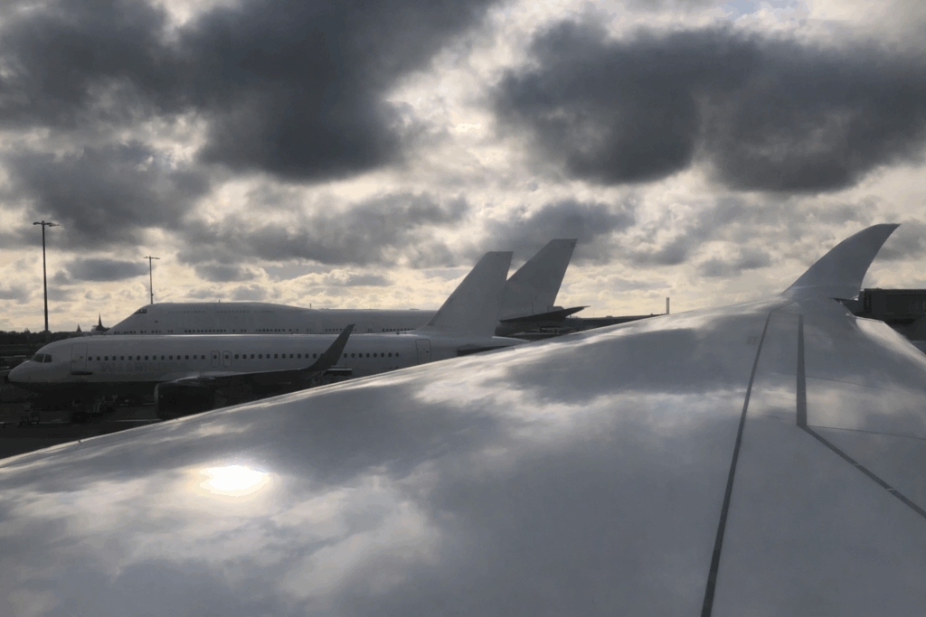 Aircraft parked on an apron at an airport