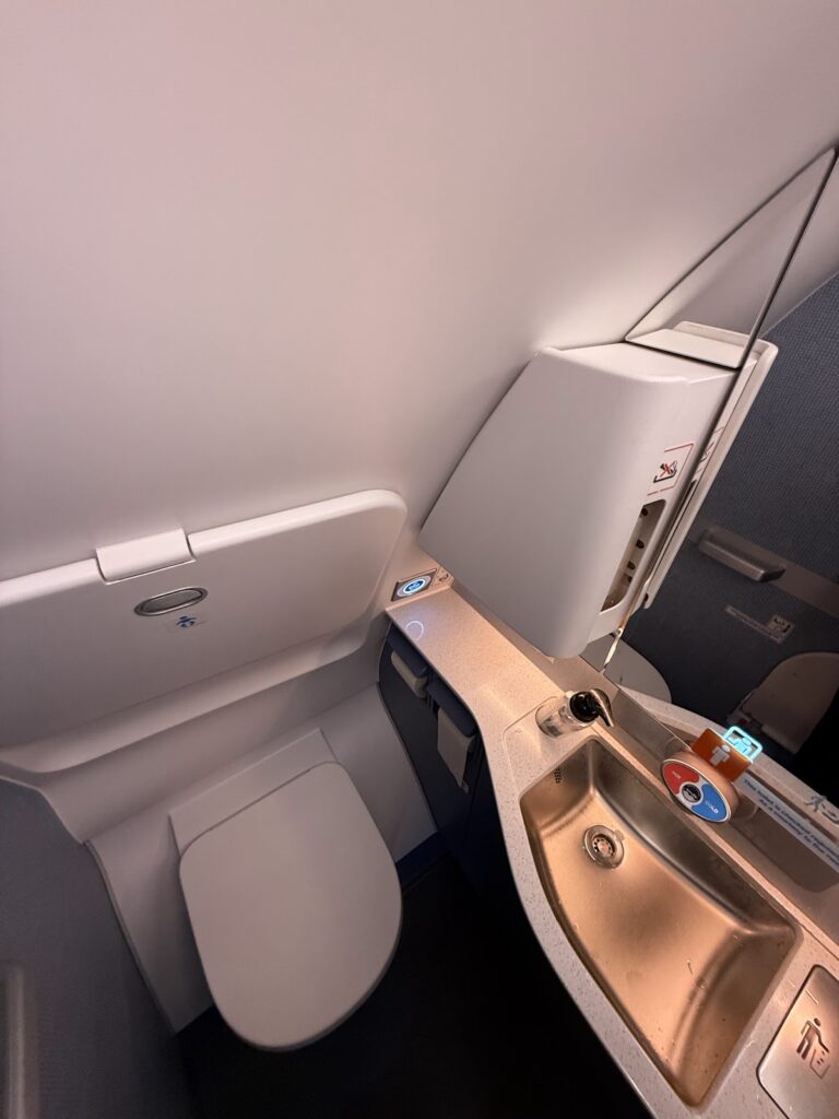 Washroom on KLM A321 Business Class