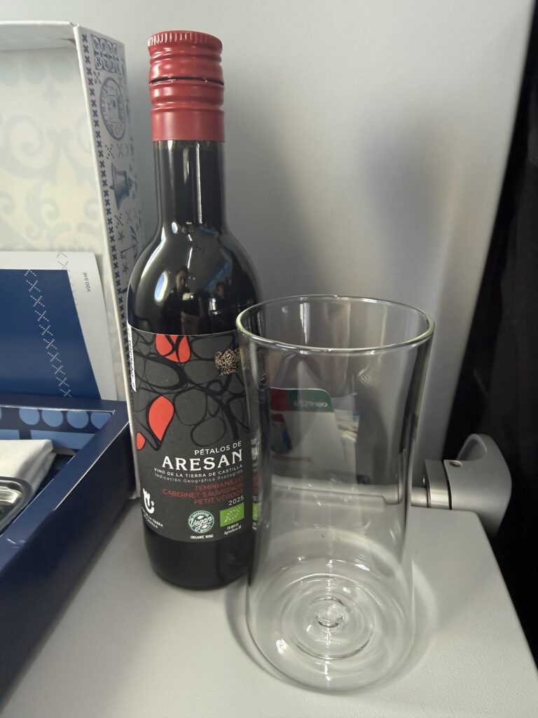 Drink service in KLM Business Class