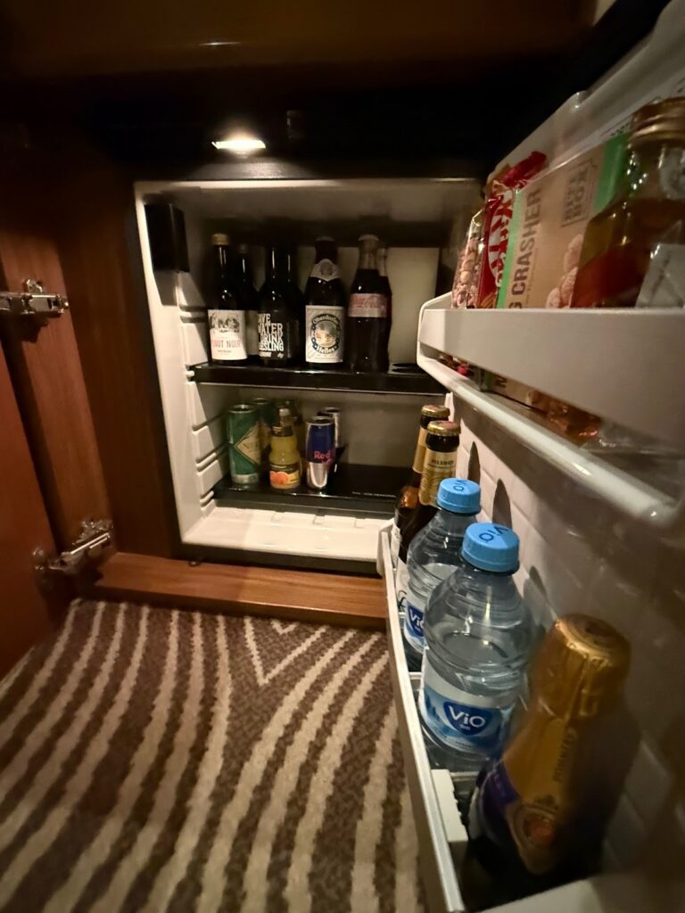 Mini bar in my room in Hilton Berlin