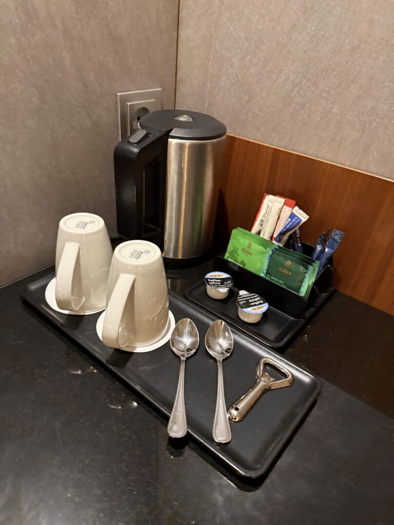 In-room tea/coffee making at Hilton Berlin