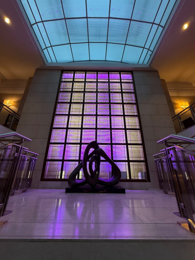 Stairs to Hilton Berlin central lobby bar