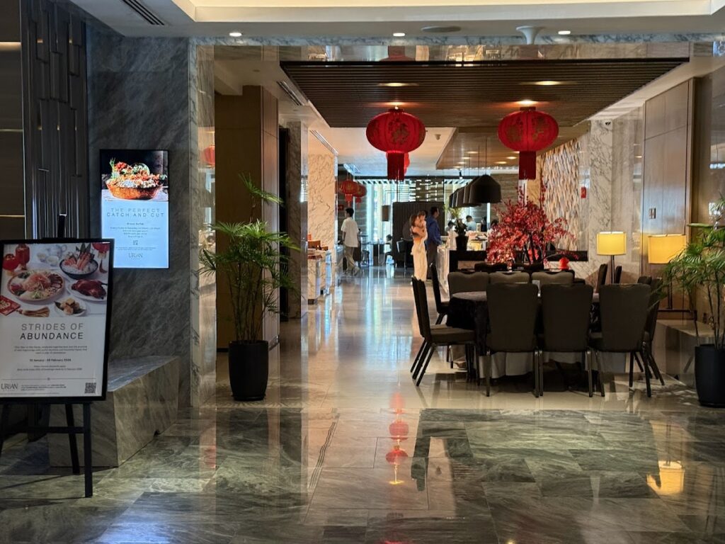 The main restaurant for breakfast at Hilton Kota Kinabalu