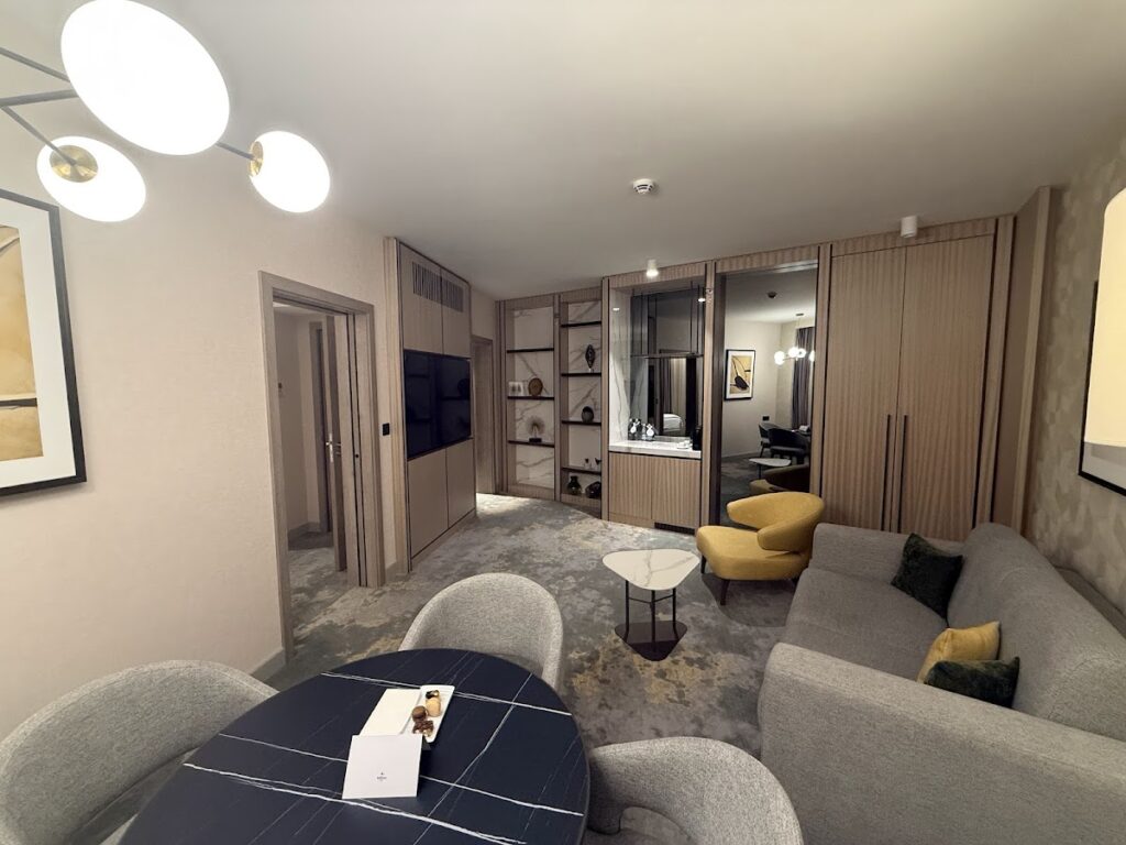 Living area in my room at Hilton Sofia