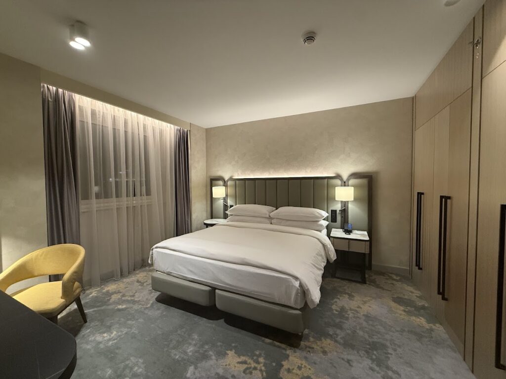 Bedroom in my room at Hilton Sofia