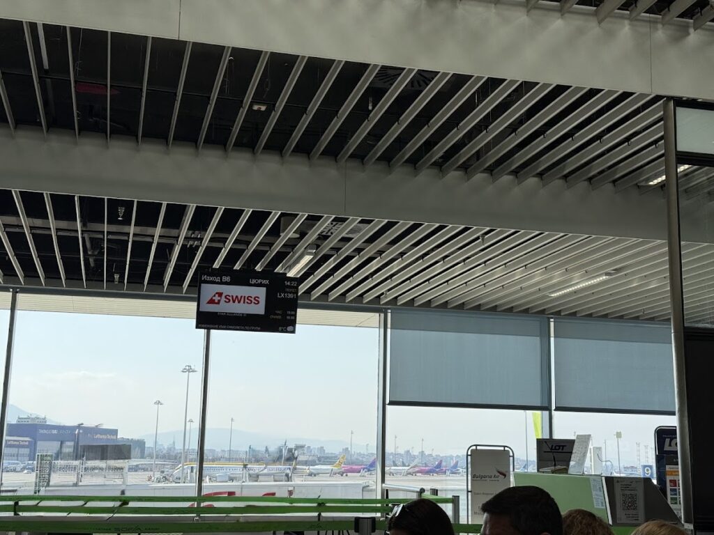 Boarding a Swiss A220-300 at Sofia