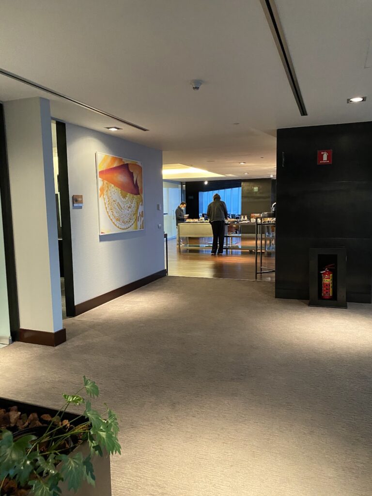 Hallway leading to the executive lounge buffet area