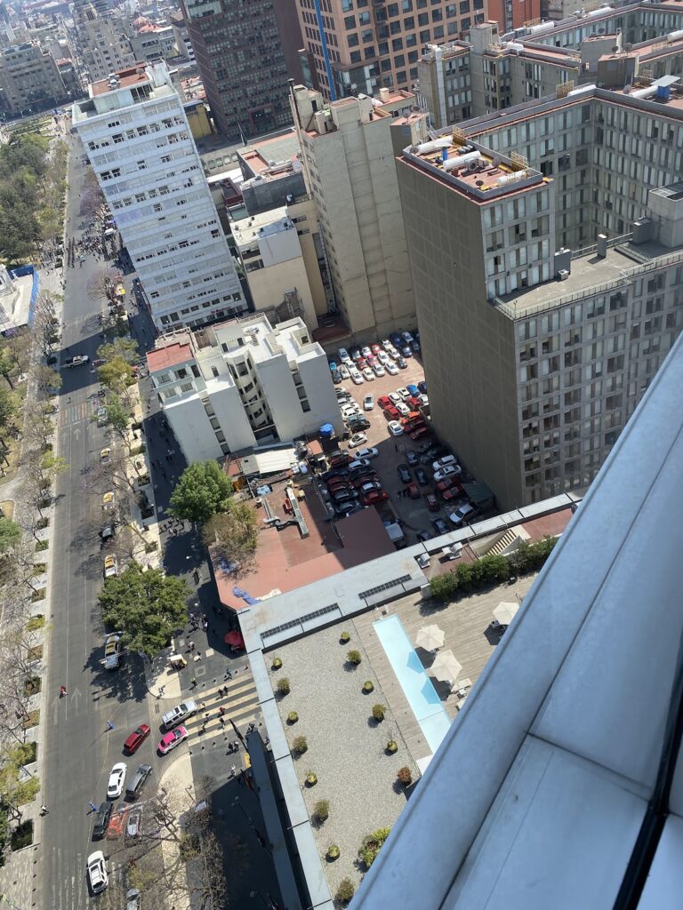 Aerial city view from Hilton Mexico City Reforma suite