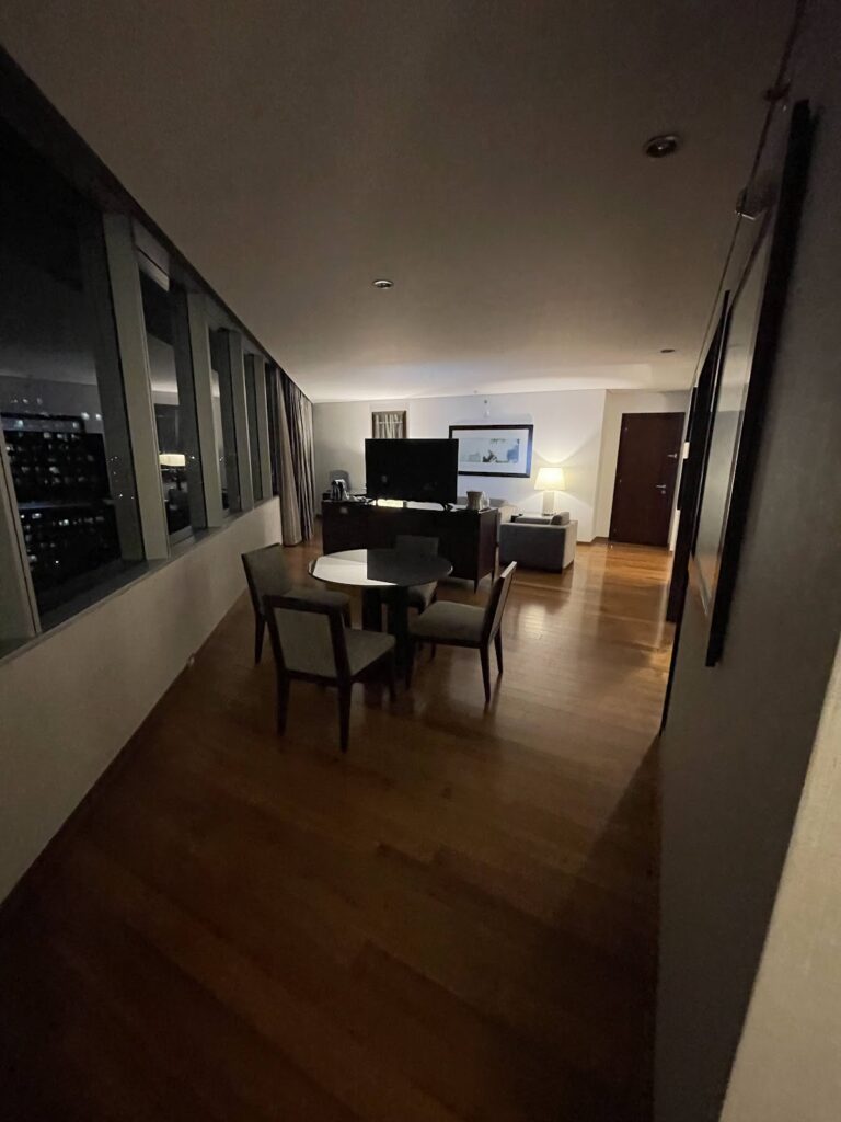 Spacious corner suite living area at Hilton Mexico City Reforma