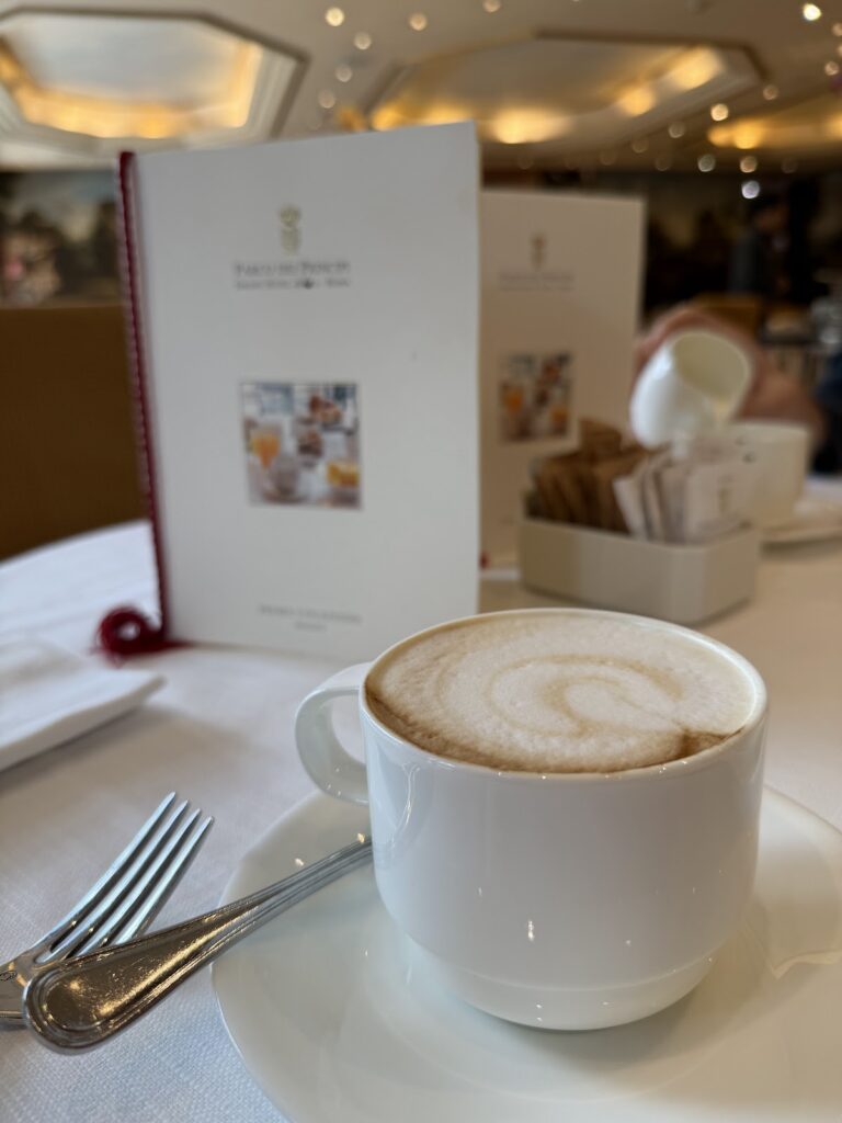 Cappuccino at Parco dei Principi Hotel Rome breakfast table