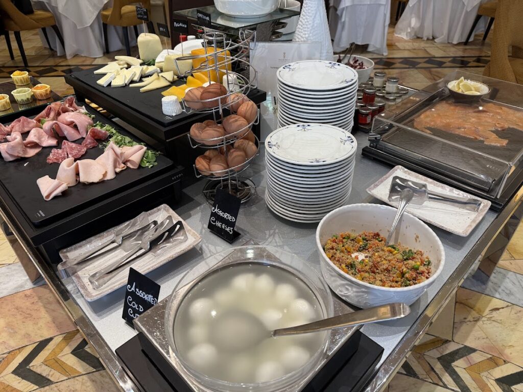 Breakfast buffet spread at Parco dei Principi Hotel Rome