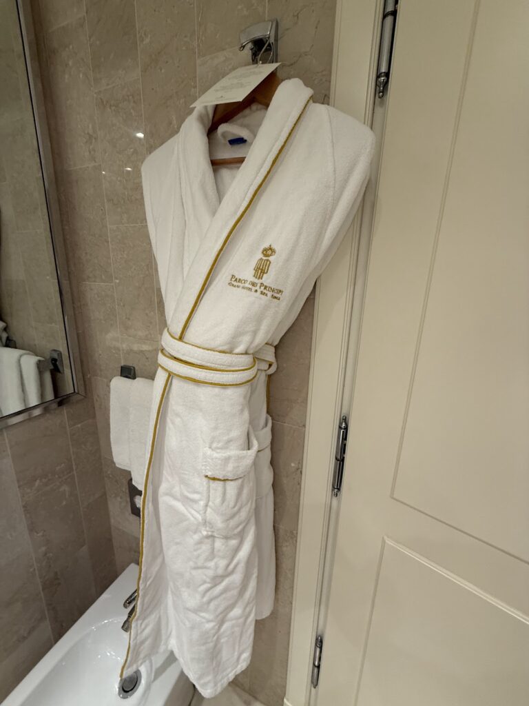 Branded bathrobe at Parco dei Principi Hotel Rome