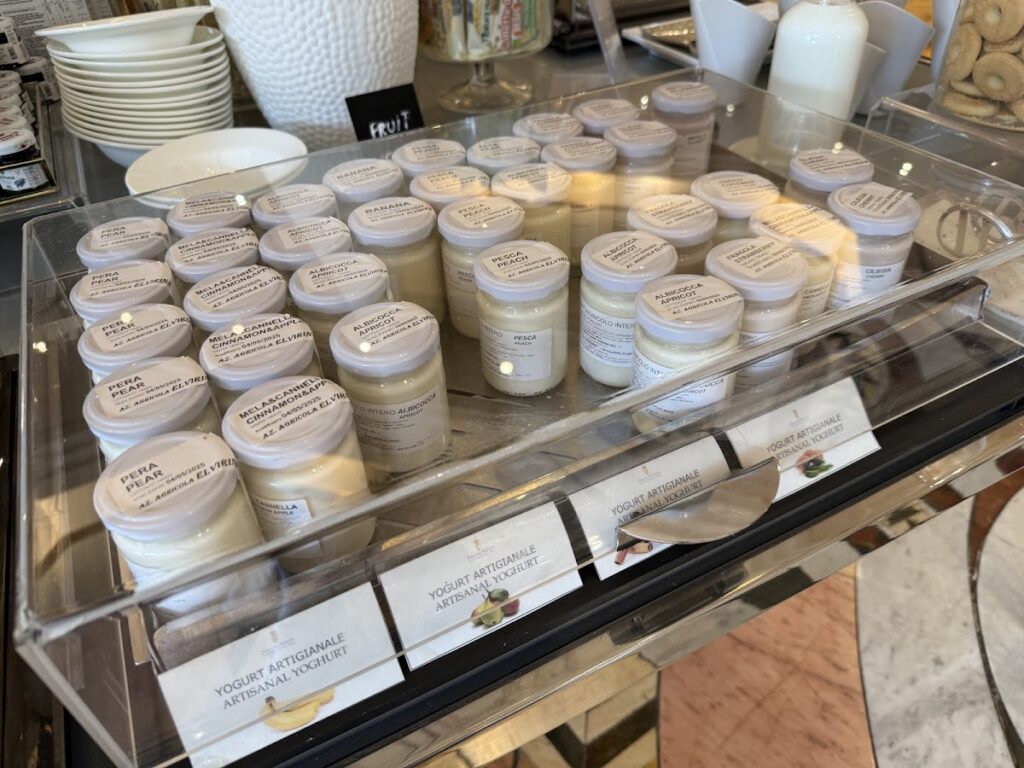 Artisanal yoghurt selection at Parco dei Principi Hotel Rome