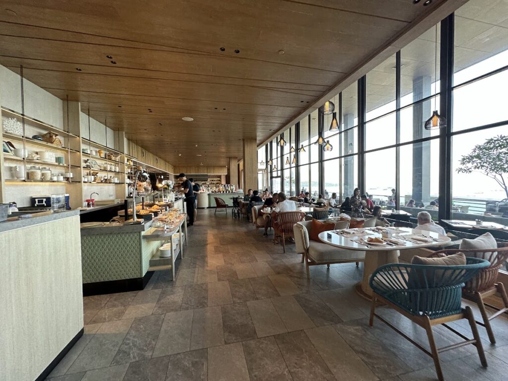 Hilton Pattaya Thailand breakfast restaurant with sea views