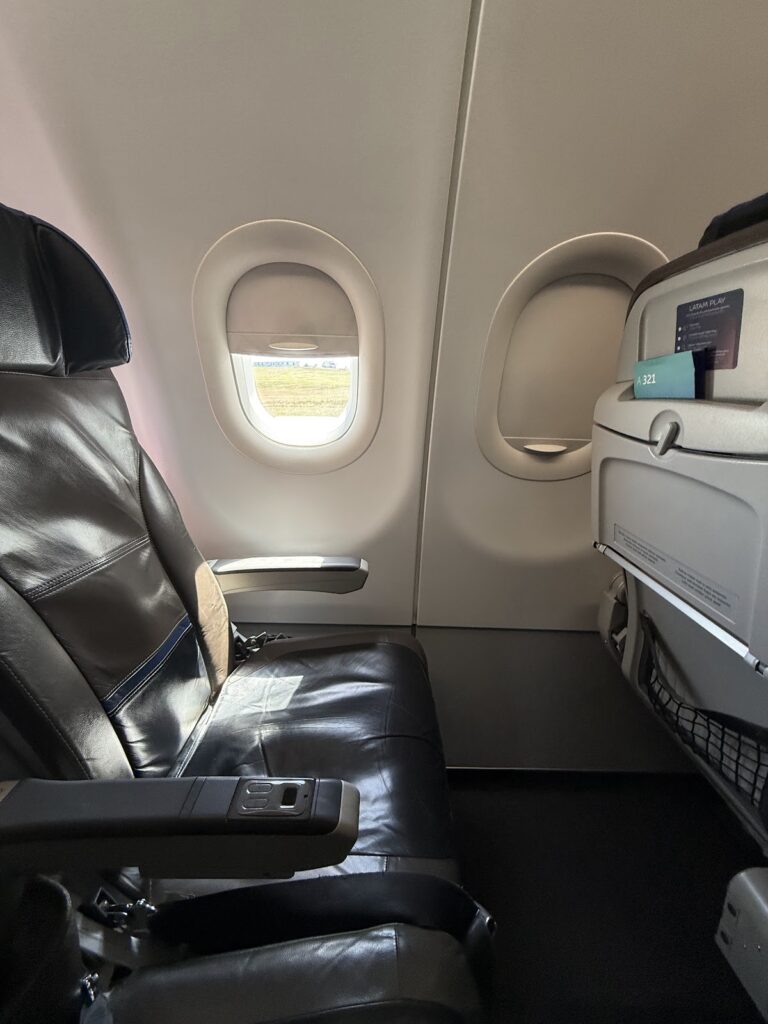 LATAM A321 Premium Economy leather window seat