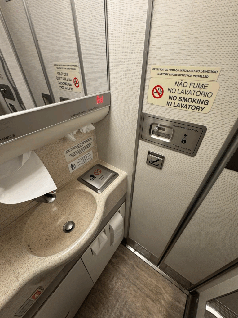 Forward washroom on LATAM A321 aircraft