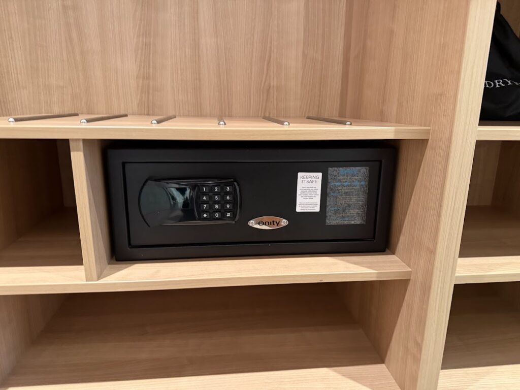 In-room safe inside wardrobe at Hilton Garden Inn Abingdon