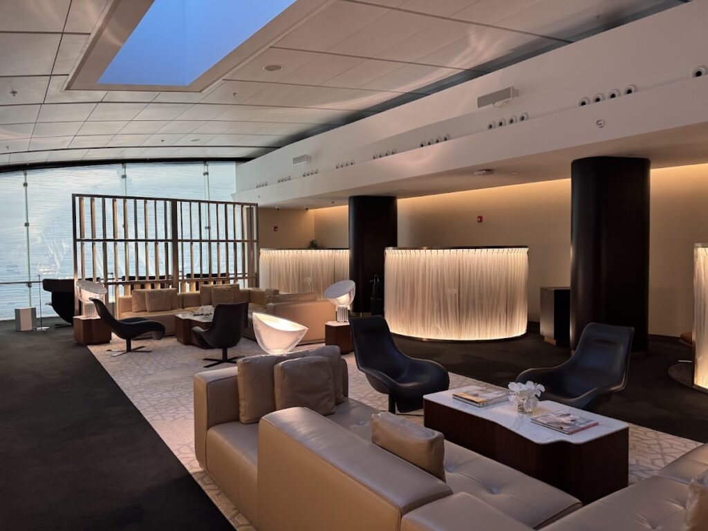 Designer seating area in Etihad First Class Lounge