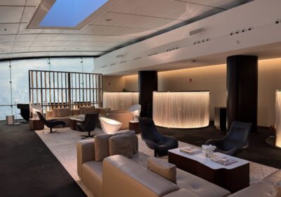 Designer seating area in Etihad First Class Lounge