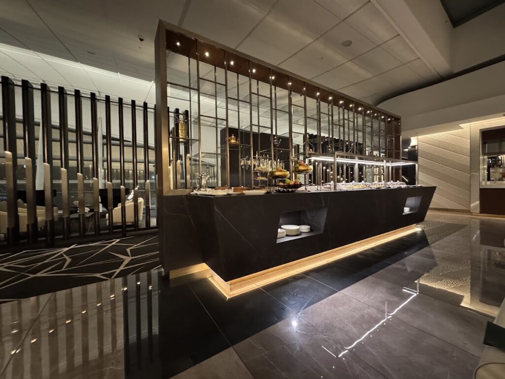 Buffet counter in the Etihad First Class Lounge