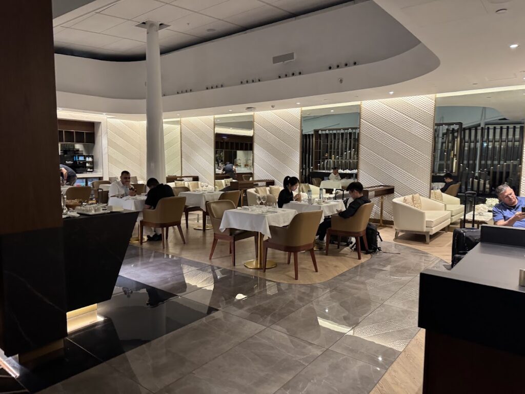 Etihad First Class Lounge à la carte dining area