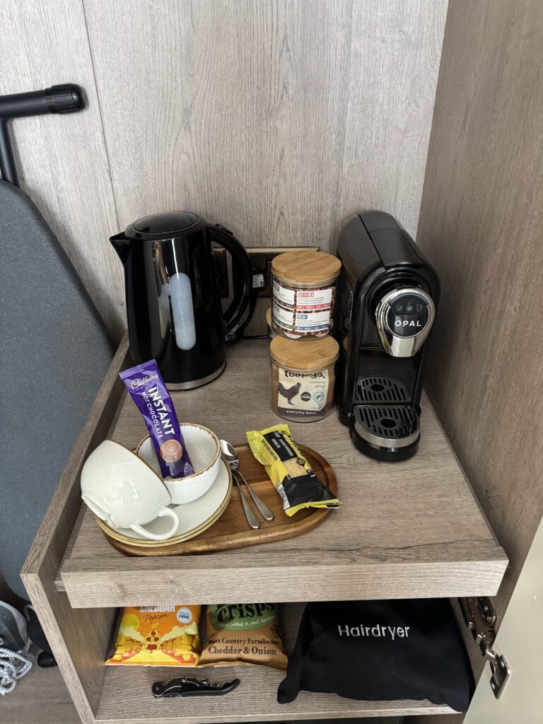 Tea and coffee station with Opal pod machine