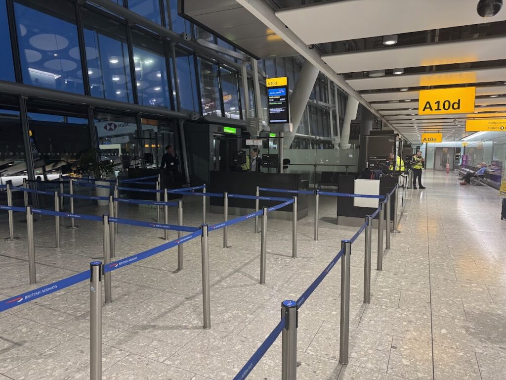 Heathrow Terminal 5 gate A10d before boarding