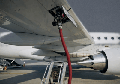 Jet refuelling with red hosepipe