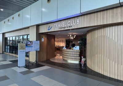 Travel Club Kota Kinabalu lounge entrance and reception desk