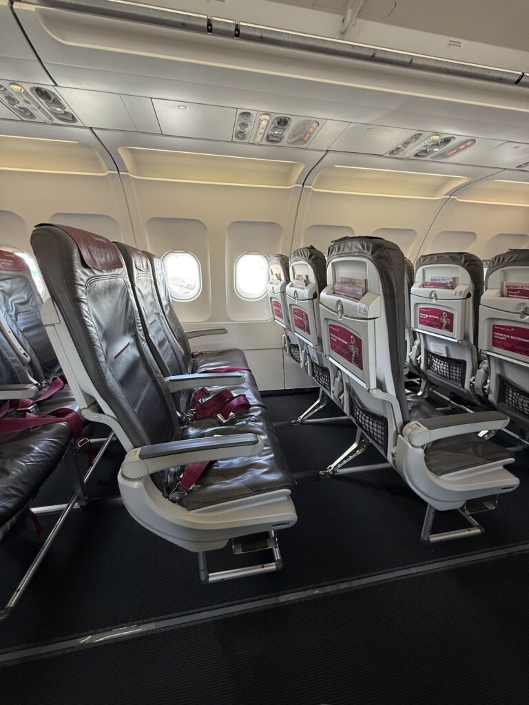 Eurowings A319 extra legroom leather seats with generous pitch