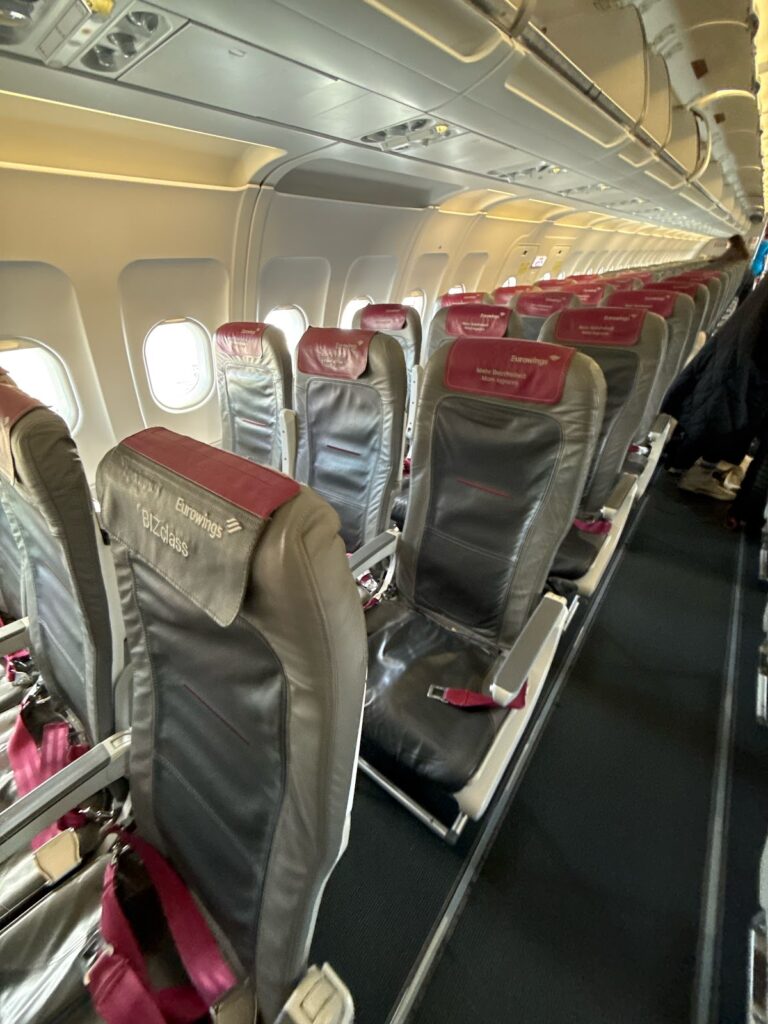 Eurowings A319 cabin with BIZclass and economy seats