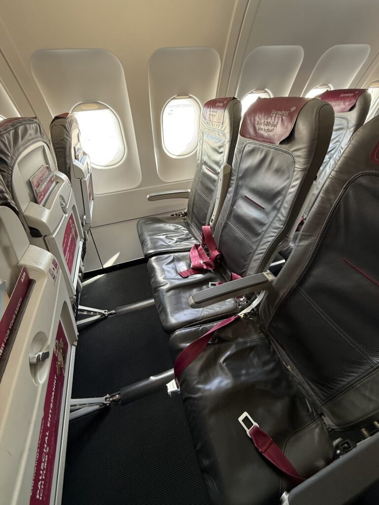 Eurowings A319 extra legroom seats with generous pitch