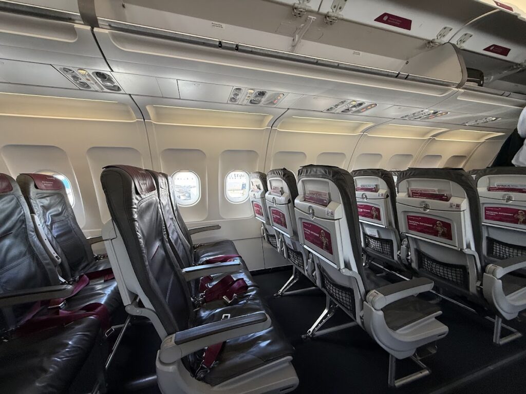 Eurowings A319 extra legroom cabin with leather seats