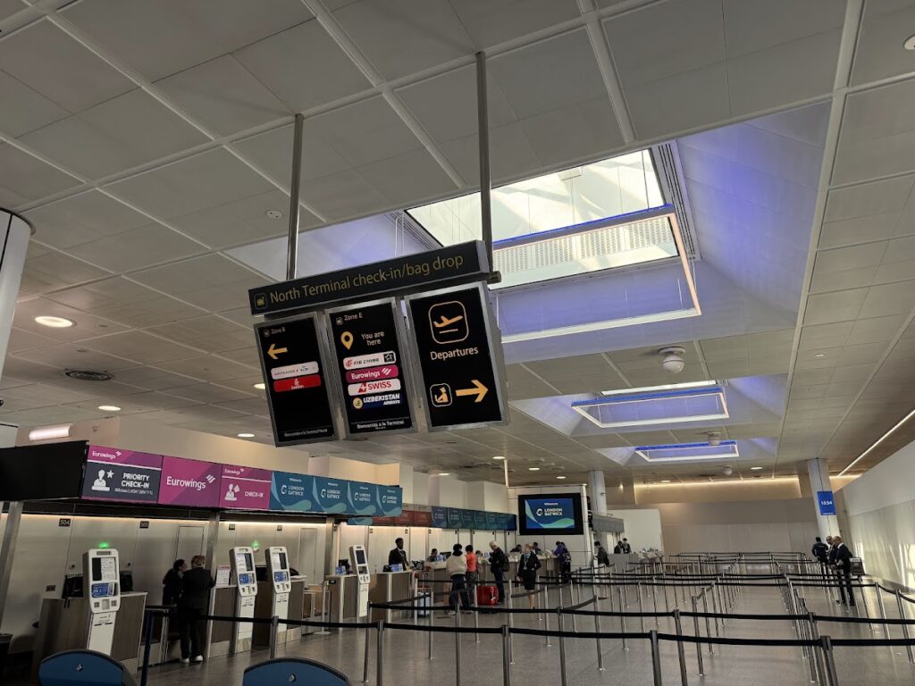 Eurowings check-in area at Gatwick North Terminal