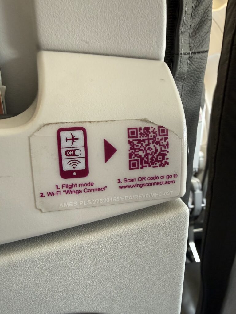 Eurowings A319 Wings Connect Wi-Fi QR code sticker