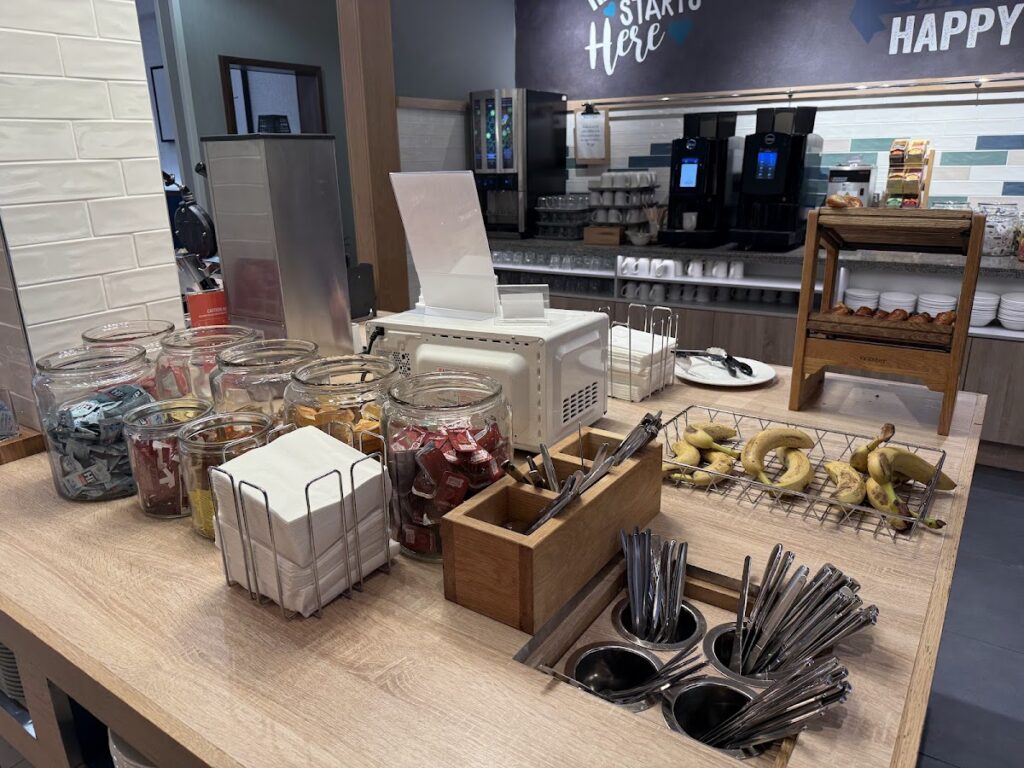 Breakfast buffet spread at Hampton by Hilton Bournemouth