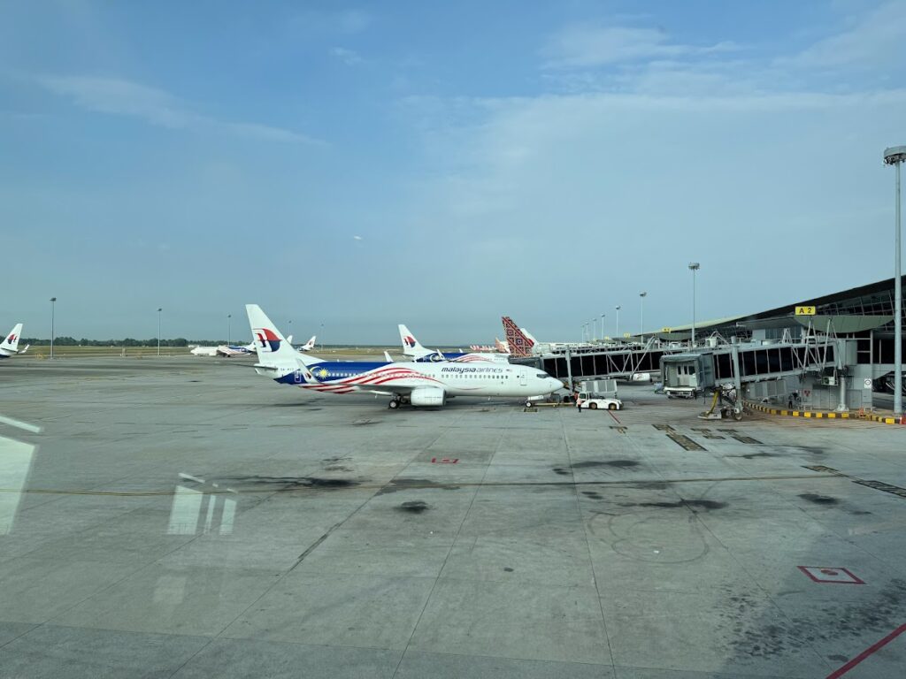 Malaysia Airlines aircraft parked at Kuala Lumpur airport gates