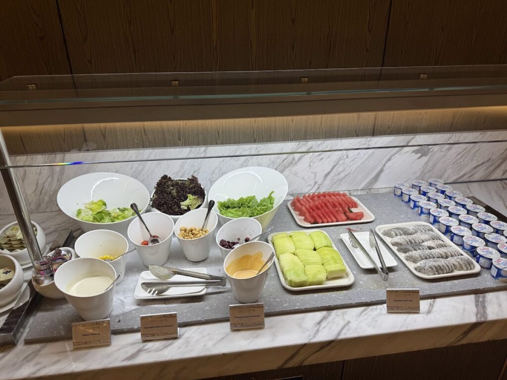 Fresh fruit and salad buffet at the Golden Lounge