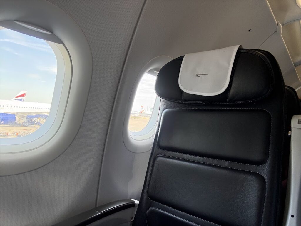 BA A320 12-row business class window seat
