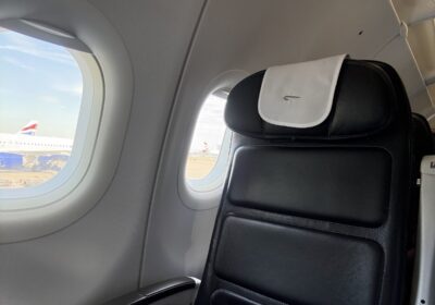BA A320 12-row business class window seat
