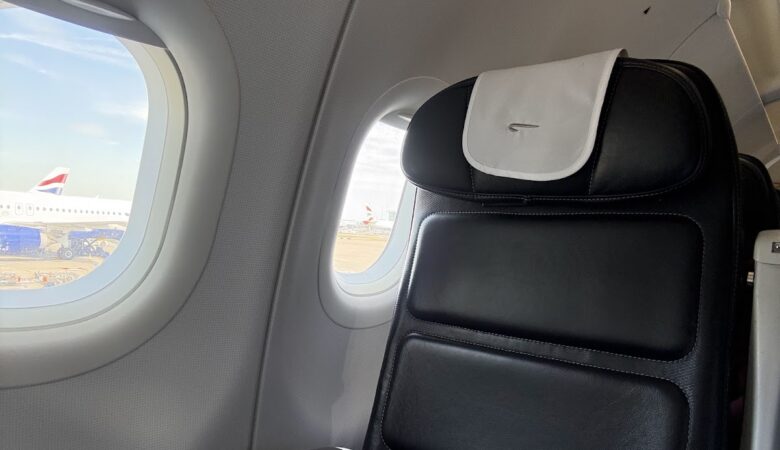 BA A320 12-row business class window seat