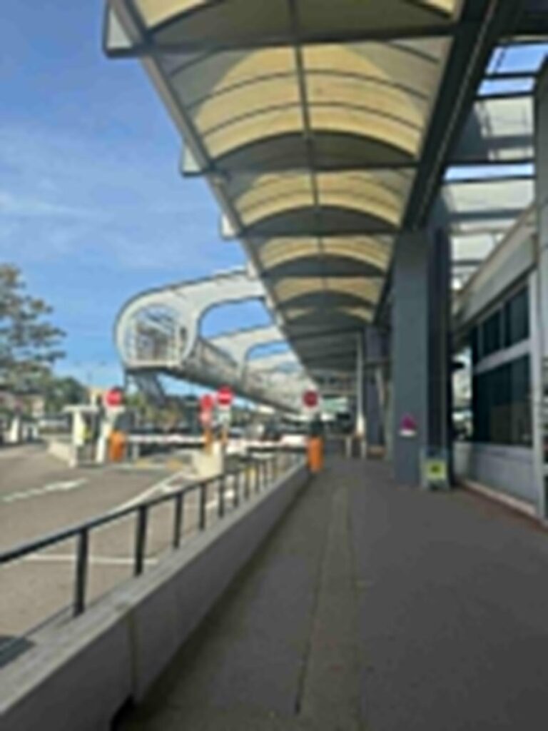 Nice airport terminal walkway outside arrivals
